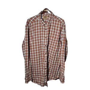 The Foundry Supply Co Shirt Mens 2XLT Orange Plaid Flannel Button Front Big Tall
